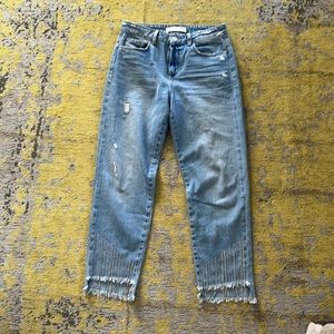 Zara rhinestone hem jeans size 6